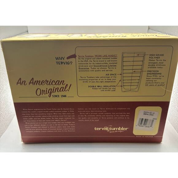 ESPN Tervis Tumblers 16 oz Set of 2 Insulated Cups Drinkware Sports Fan Gift New - Picture 3 of 5